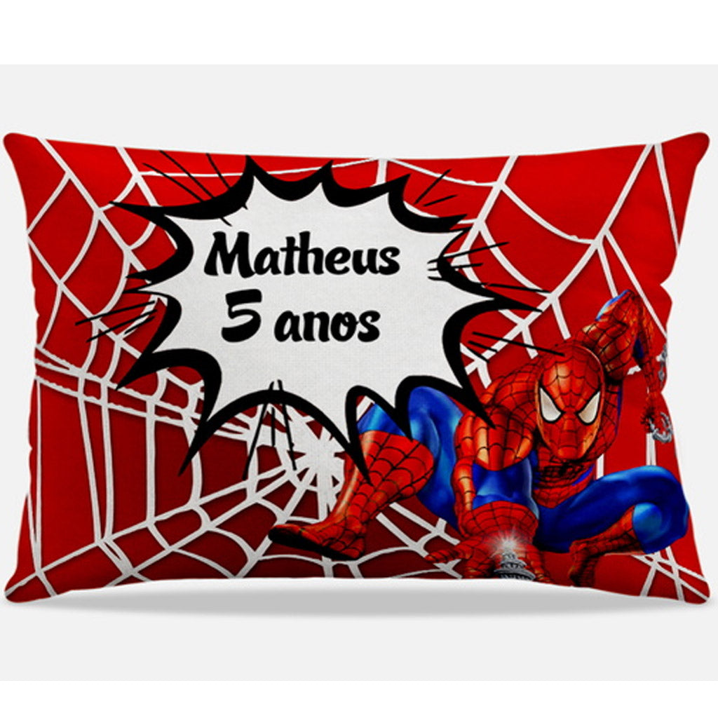 Almofada personalizada Retangular: Homem Aranha Vermelha com Teias