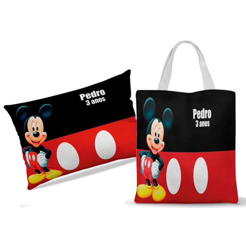 Almofada 20x30 Bolsa Ecobag Kit + Eco Bag Mickey — Sacola 2