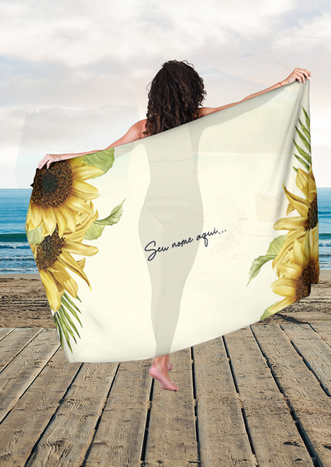 Canga de Praia Floral 39 Personalizada com Nome