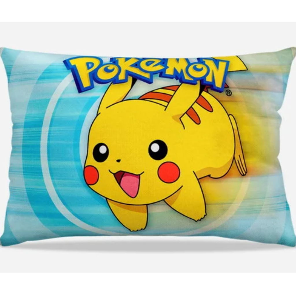 Almofada personalizada Retangular: Pokémon Azul com Pikachu Amarelo