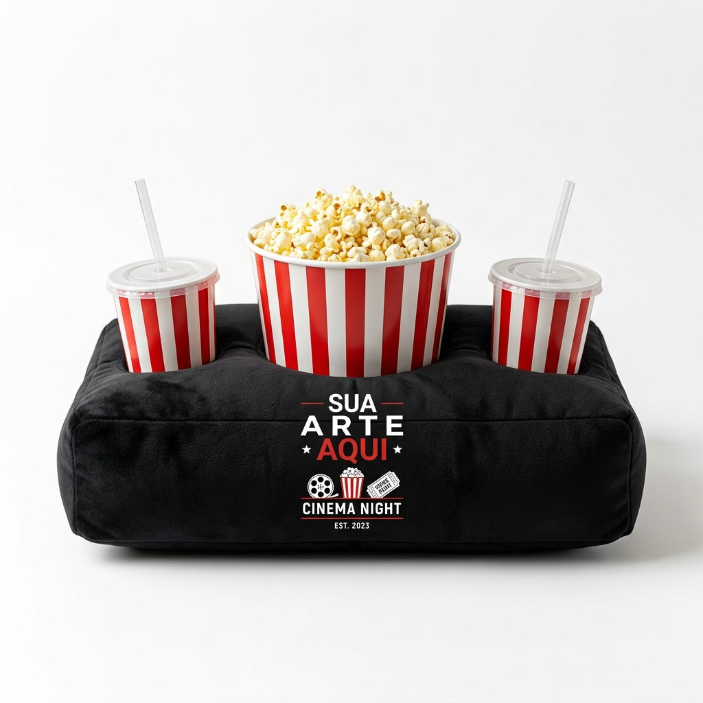 Kit Almofada Pipoca Completo com Balde e Copos Sua Arte Aqui - DigiStampa