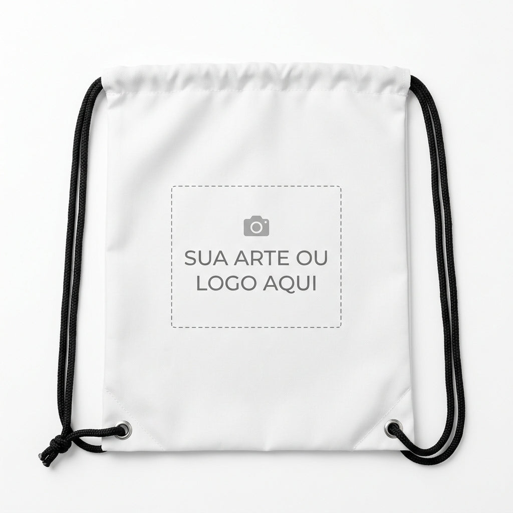 Sacochila Mochila Saco 26x32 cm com Cordões Sua Arte Aqui - DigiStampa