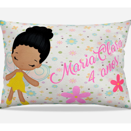 Almofada personalizada Retangular: Jardim das Fadas com Flores Coloridas