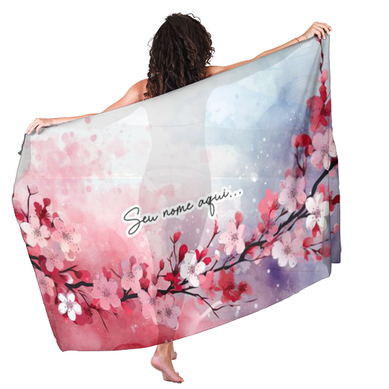 Canga de Praia Floral 57 Saída Personalizada com Nome