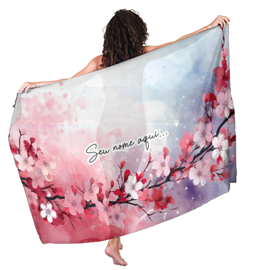 Canga de Praia Floral 57 Saída Personalizada com Nome