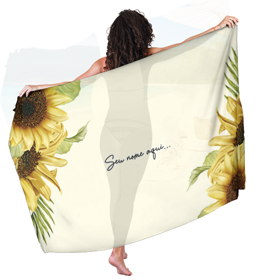 Canga de Praia Floral 39 Personalizada com Nome