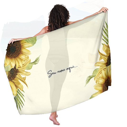 Canga de Praia Floral 39 Personalizada com Nome