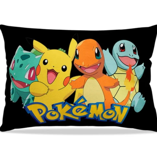 Almofada personalizada Retangular: Pokémon Preta com Quatro Personagens