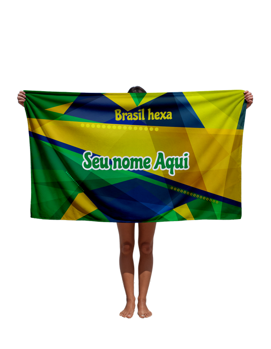 Toalha de Nome Torça Com Exclusividade! Tbra03 Personalizada
