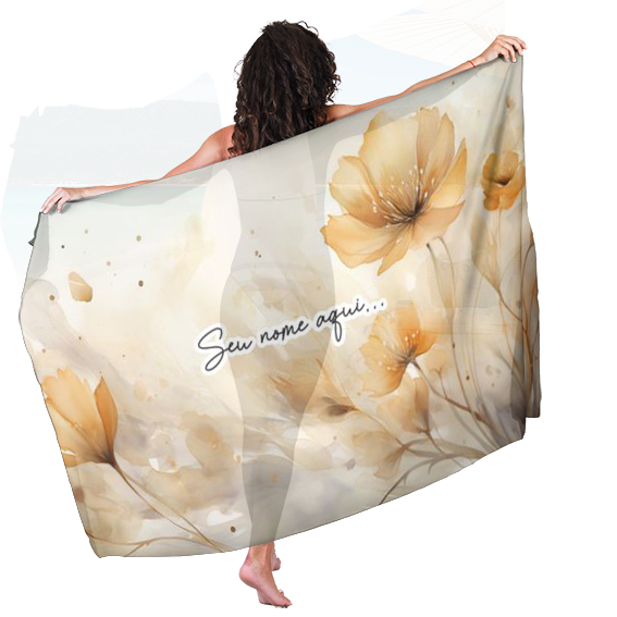 Canga de Praia Floral 59 As Amigas Personalizada com Nome