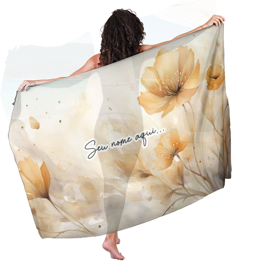 Canga de Praia Floral 59 As Amigas Personalizada com Nome