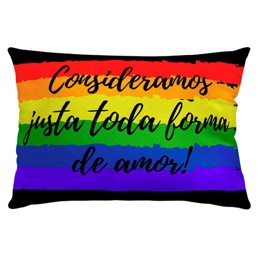 Almofada personalizada Retangular: Arco-Íris com Listras Coloridas