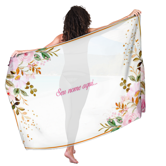 Canga de De Solteira Floral 02 Personalizada com Nome