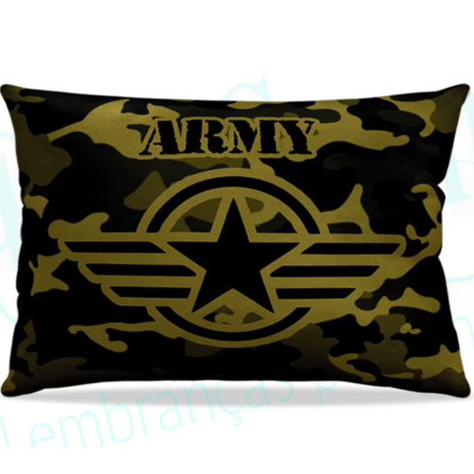 Almofada personalizada Retangular: Militar Camuflada Verde e Preta