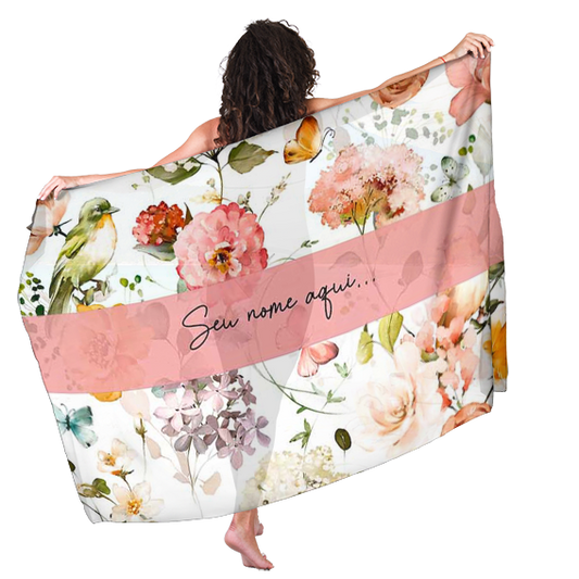 Canga de Praia Floral 06 Personalizada com Nome