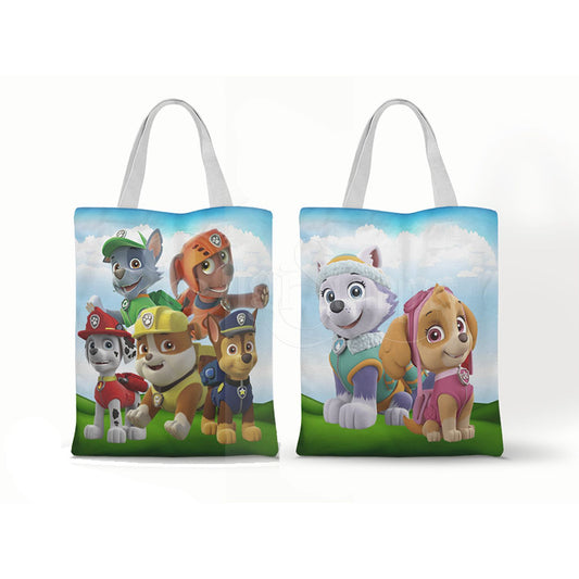 Ecobag personalizada Patrulha Canina: personagens coloridos, com alças.