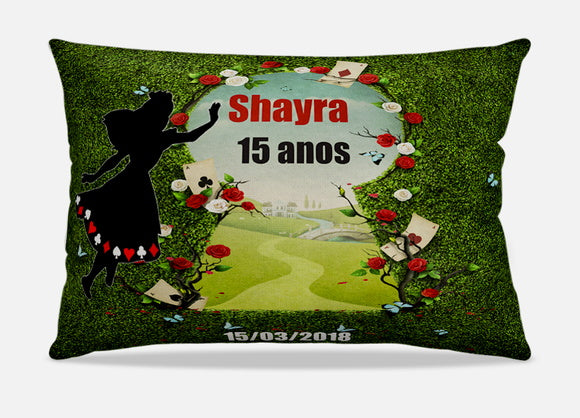 Almofada personalizada Retangular: Alice no País das Maravilhas Verde