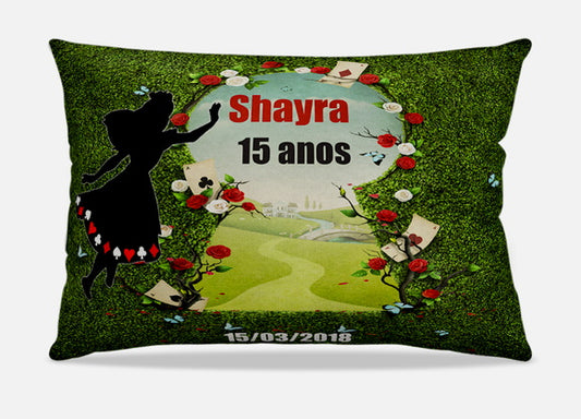 Almofada personalizada Retangular: Alice no País das Maravilhas Verde
