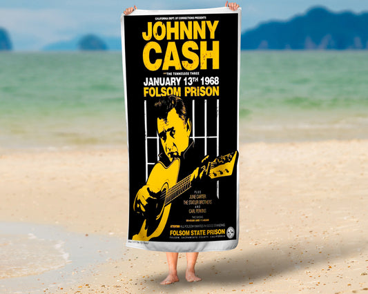 Toalha de Praia De Johnny Cash Personalizada
