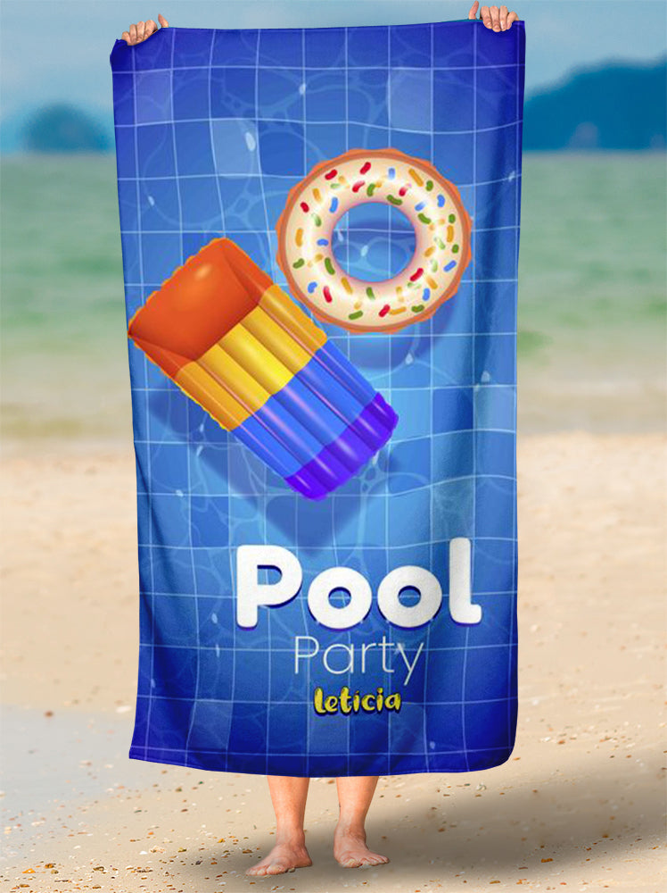 Toalha de Praia De Tema Pool Party Personalizada