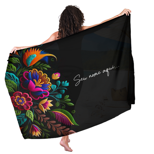 Canga de Praia Floral 64 Personalizada com Nome