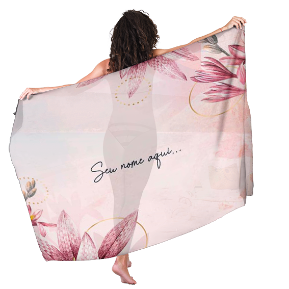 Canga de Praia Floral 26 Personalizada com Nome