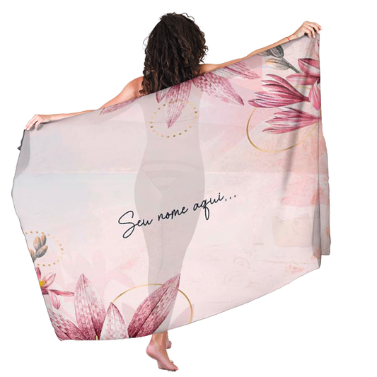 Canga de Praia Floral 26 Personalizada com Nome
