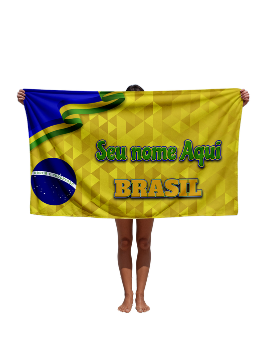 Toalha de Nome Torça Com Exclusividade! Tbra02 Personalizada