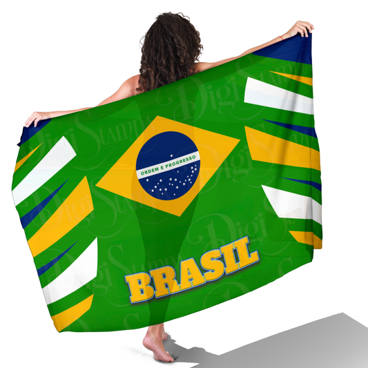 Canga de Praia Brasil 10 Personalizada com Nome