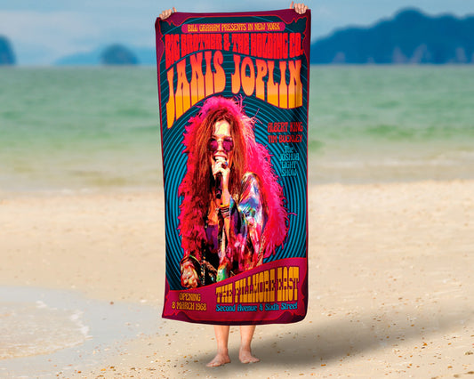 Toalha de Praia De Janis Jopplin Personalizada
