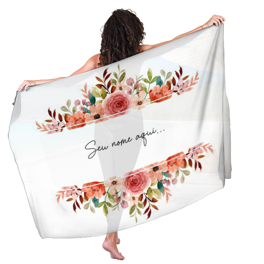 Canga de Praia Floral 51 De Madrinha Personalizada com Nome