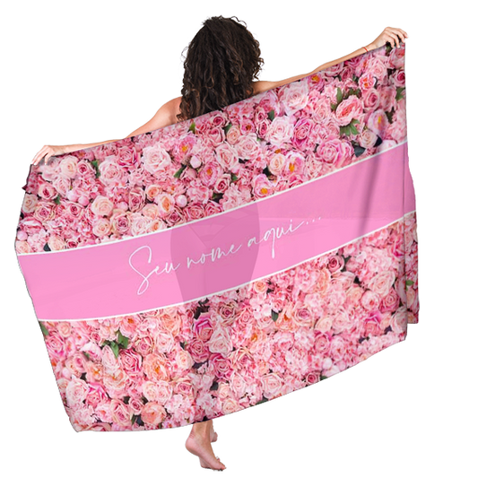 Canga de Praia Floral 01 Personalizada com Nome