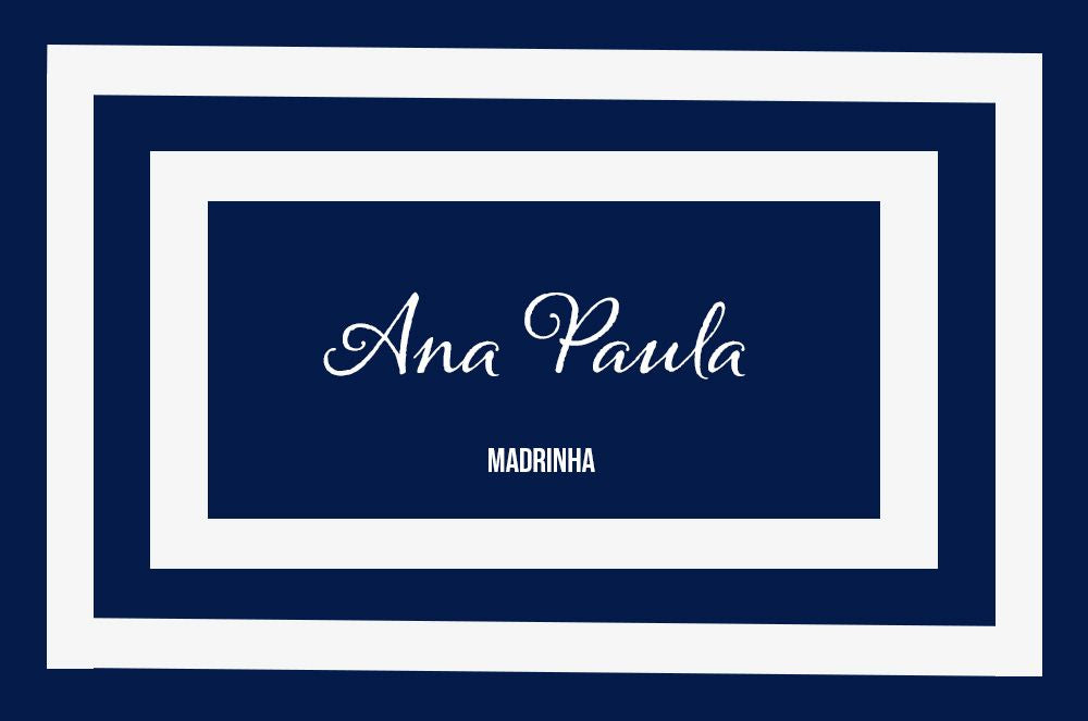 Canga de Retangular Azul E Branco 13 Personalizada com Nome