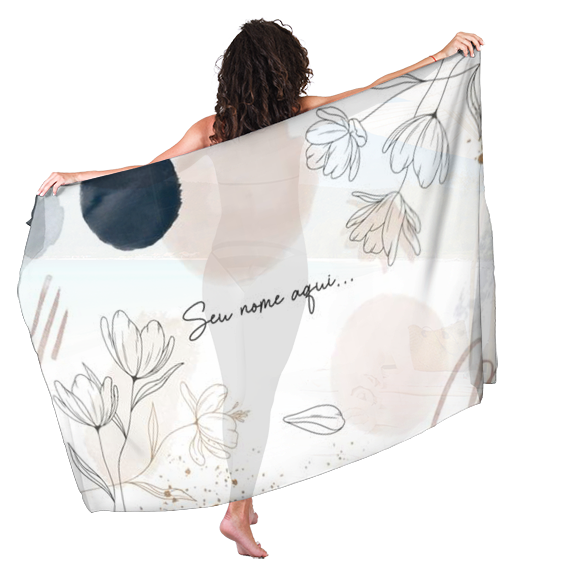 Canga de Praia Floral 46 Personalizada com Nome