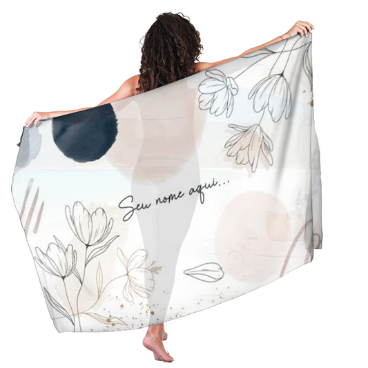 Canga de Praia Floral 46 Personalizada com Nome