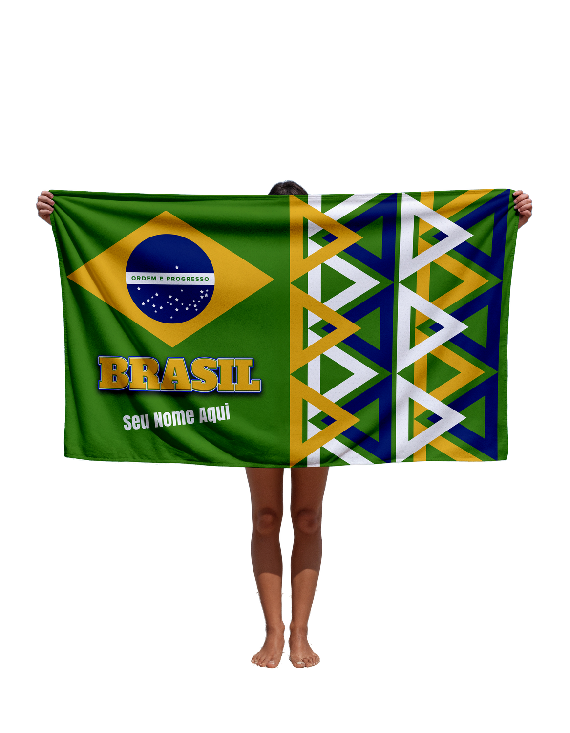 Toalha de Do Mundo Do Brasil Com Nome Tbra15 Personalizada