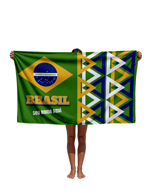 Toalha de Do Mundo Do Brasil Com Nome Tbra15 Personalizada