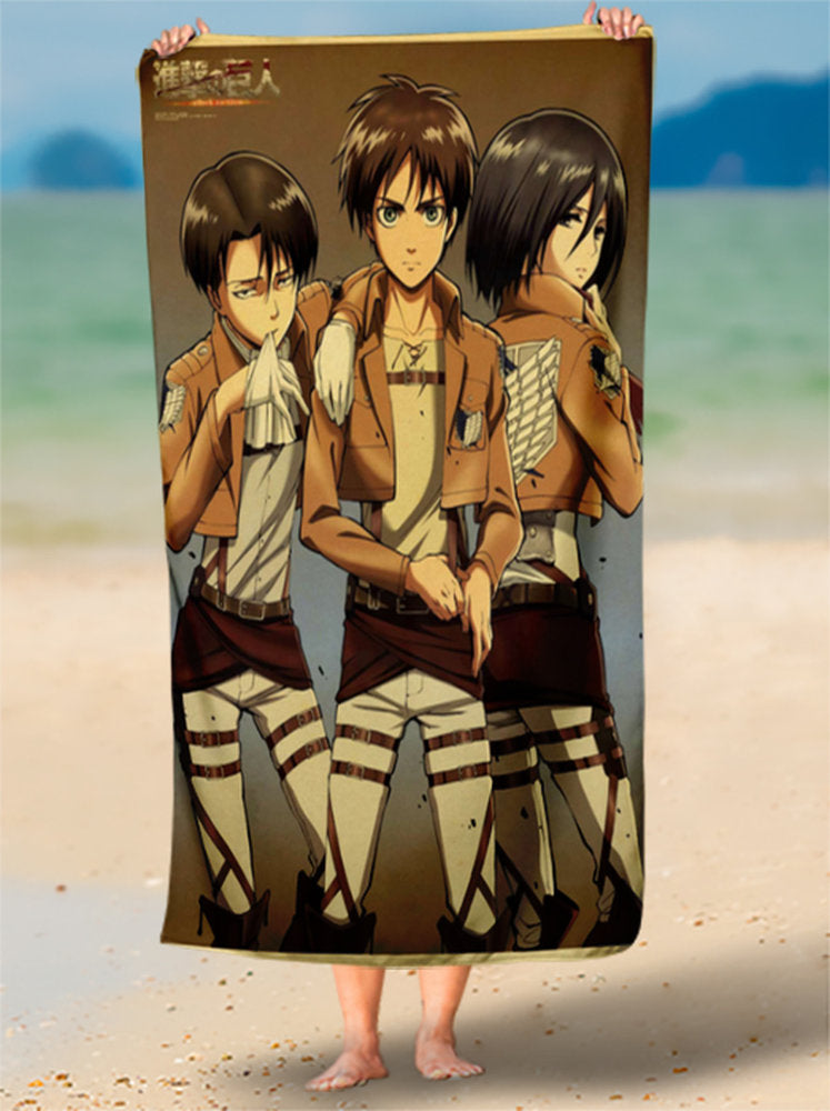 Toalha de Praia De Banho Anime Attack On Titan Personalizada