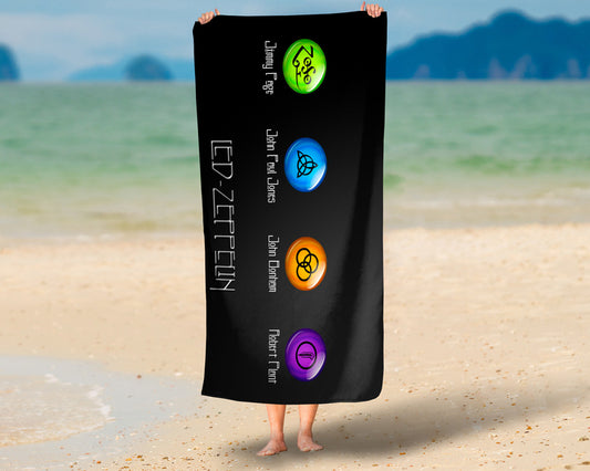 Toalha de Praia De Led Zepplin Modelo 3 Personalizada