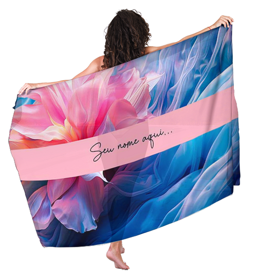 Canga de Praia Floral 21 De Madrinha Personalizada com Nome