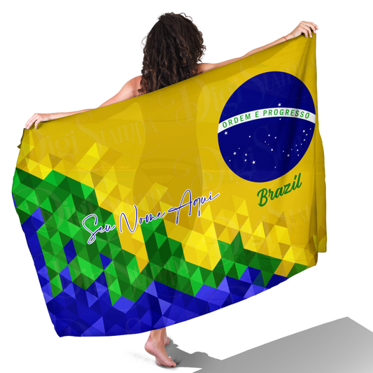 Canga de Praia Brasil 01 Personalizada com Nome