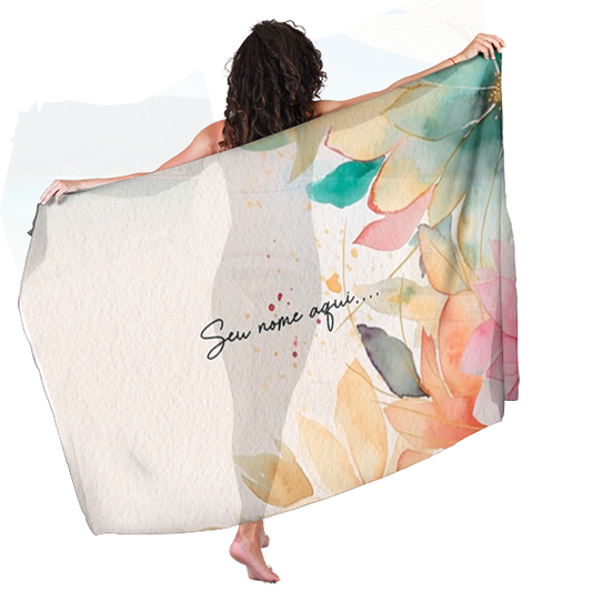 Canga de Praia Floral 36 Personalizada com Nome