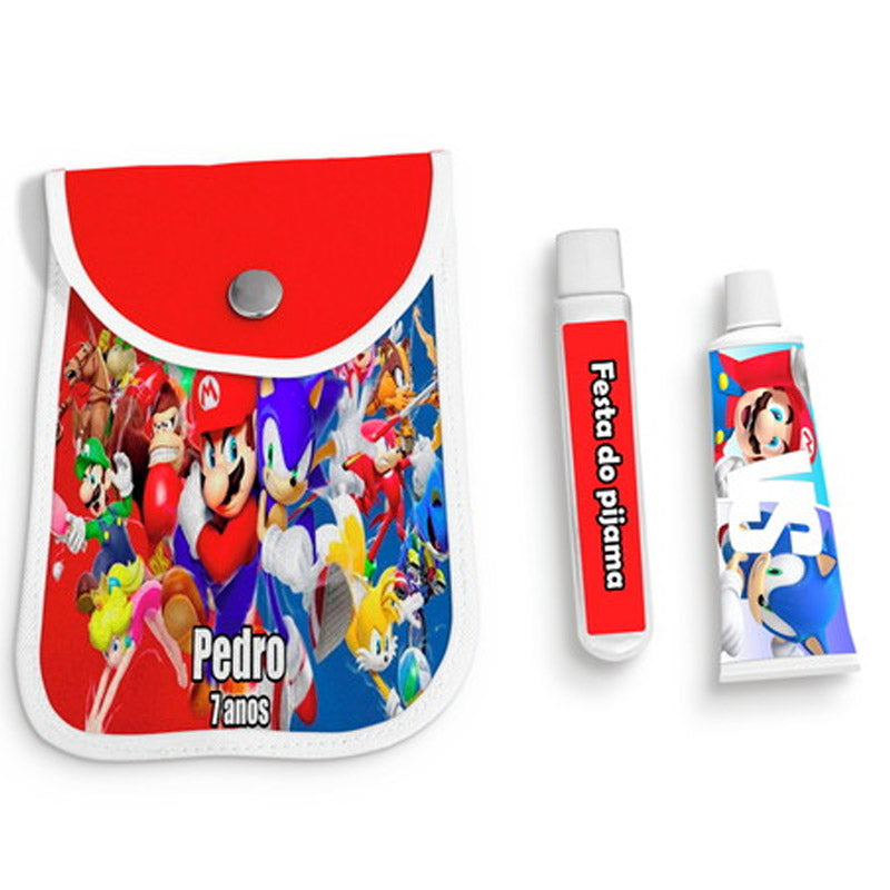 Kit Higiene Infantil Sonic e Super Mario Personalizado
