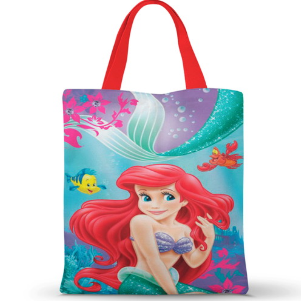 Ecobag personalizada Ariel: colorida com corais, com alças.