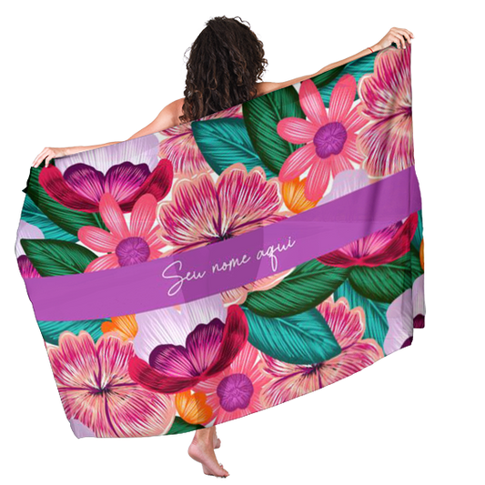 Canga de Praia Floral 69 Personalizada com Nome