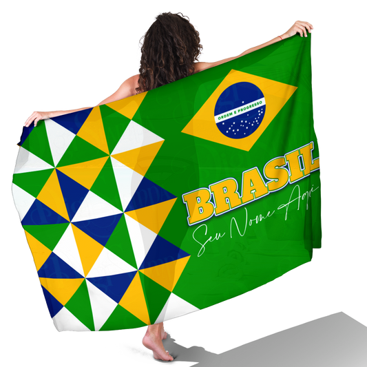Canga de Praia Brasil 20 Personalizada com Nome
