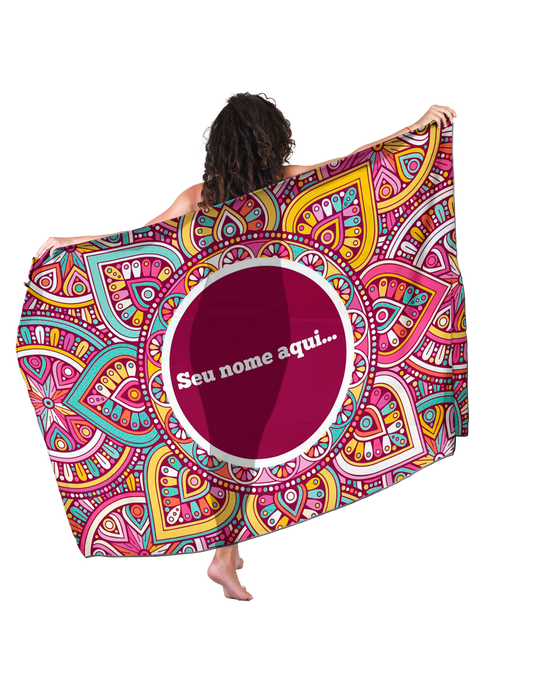 Canga de Praia Mandala 15 Personalizada com Nome
