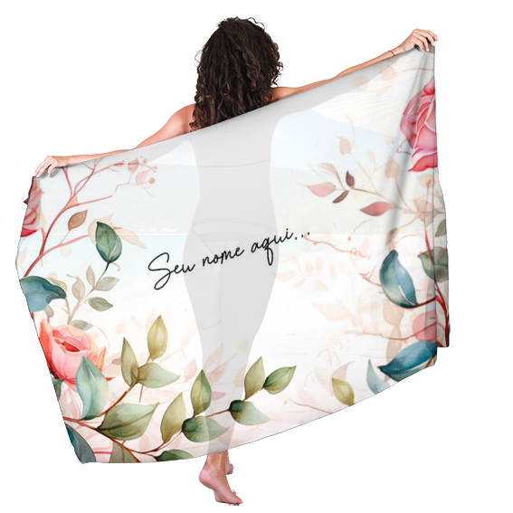 Canga de Praia Floral 27 Personalizada com Nome