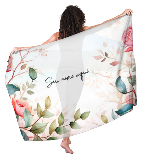 Canga de Praia Floral 27 Personalizada com Nome