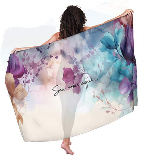 Canga de Praia Floral 34 Personalizada com Nome